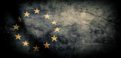 European Union Flag Against Textured Background photo