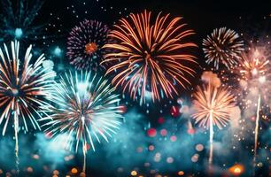 Night Sky Fireworks Display photo