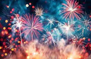 Night Sky Fireworks Display photo
