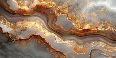 Golden abstract art with flowing patterns and textures highlighted by warm hues photo