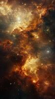 Stunning cosmic clouds illuminated by stars in a vibrant galaxy background photo