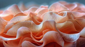 Delicate peach petals scattered on a soft surface, illuminated by gentle sunlight in the morning photo