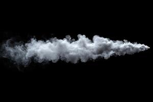 White smoke swirling against a dark background, creating an abstract and atmospheric effect photo