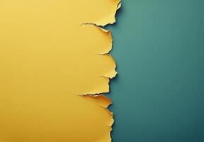 Textured yellow paper against vibrant blue background creating visual contrast and interest photo
