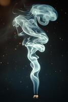Formation of a swirling spiral cloud against a dark background with a mystical appearance photo