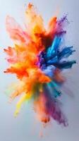 Vibrant explosion of colors creating a stunning abstract art display in a dark background photo