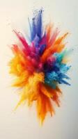 Vibrant explosion of colors creating a stunning abstract art display in a dark background photo