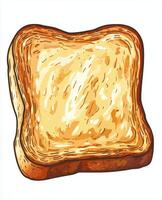 Toasted slice of bread with golden brown crust on a neutral background ready for toppings photo