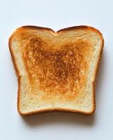 Toasted slice of bread with golden brown crust on a neutral background ready for toppings photo
