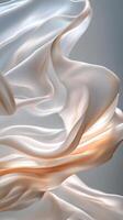 Soft white fabric texture with elegant folds and gentle draping in natural light photo