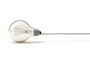 A clearly designed light bulb showcasing its filament and simple wiring for modern illumination photo