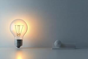 A clearly designed light bulb showcasing its filament and simple wiring for modern illumination photo