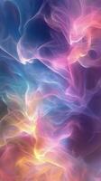 Colorful abstract swirl of light in a dreamy pattern in vibrant hues of blue, pink, and purple photo