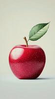 Fresh red apple with water droplets on a light surface showcasing its natural beauty photo