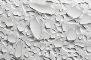 Raindrops on a smooth grey surface creating intriguing patterns and reflections photo
