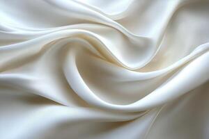 Smooth white fabric swirling in a spiral pattern with soft textures illuminated by gentle light photo
