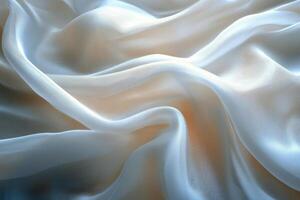 Smooth white fabric swirling in a spiral pattern with soft textures illuminated by gentle light photo