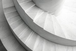 Elegant spiral staircase captured from above in a historic building with intricate design details photo