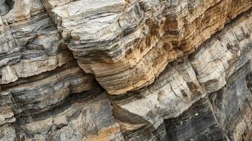 Close-up of Layered Rock Formation with Natural Texture photo