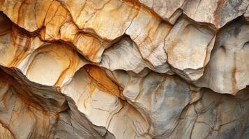 Abstract Texture of a Rock Face with Intertwined Layers and Veins photo