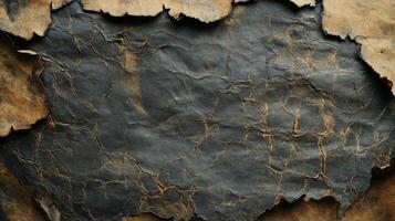 Black and Brown Cracked and Torn Paper Texture photo