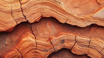 Close-up of Red Rock Formation with Intricate Texture and Cracks photo