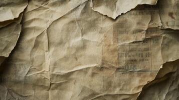 Crumpled and Torn Paper with Unreadable Text photo
