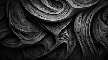 Abstract Black and White Swirling Pattern with Detailed Texture photo