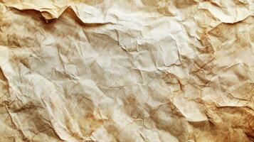 Close-up of a Crumpled and Aged Paper Texture photo