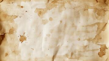 A Close-Up View of Crumpled, Brown Stained Paper photo