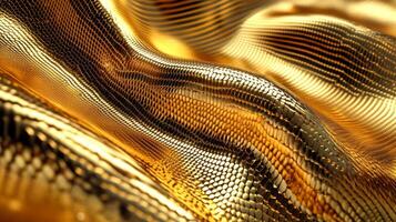 Abstract Golden Texture with Wavy Pattern and Scaled Surface photo