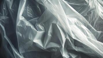 Crinkled White Plastic Sheet with Light and Shadows photo
