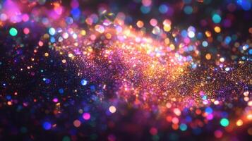 Abstract Background of Multicolored Glitter with Bokeh Effect photo