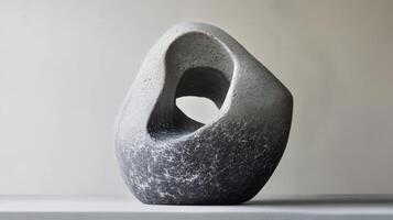 Abstract Stone Sculpture with an Inner Void photo
