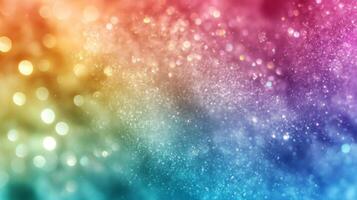 Abstract Blurred Background with Rainbow Colors and Glitter photo