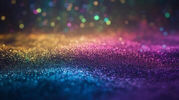 Abstract Colorful Glitter Background with Bokeh Lights photo