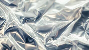 Abstract Wrinkled Silver Foil Texture photo