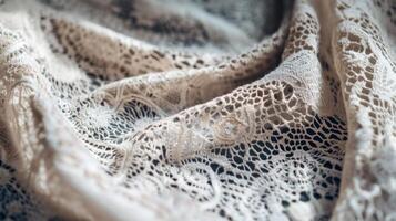 Delicate White Lace Fabric Texture photo