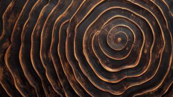 Close-up View of Tree Trunk Rings with Circular Grain Pattern photo