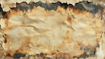 Burned and Crinkled Paper with Jagged Edges photo