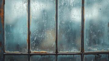 Frosted Glass Window With Rusty Frame photo
