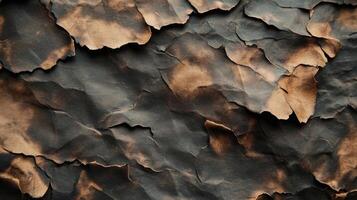 Close-up of Crumpled and Burned Paper with Jagged Edges photo