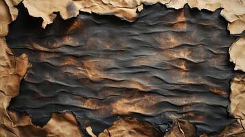 Burned and Crumpled Paper with a Hole in the Center photo