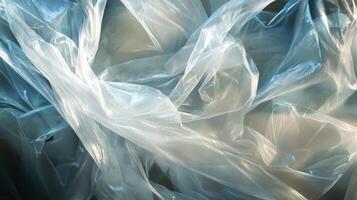 Abstract Shimmering White Fabric with Blue Hues photo