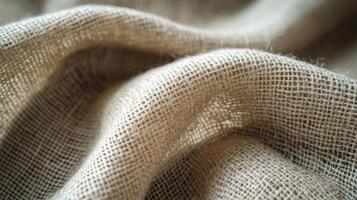 Close-up of Brown Burlap Fabric Texture photo