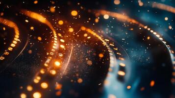Abstract Image of Glowing Lines and Sparkles photo