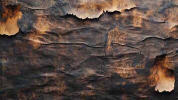 Close-up of Crumpled and Burnt Paper with Uneven Edges photo