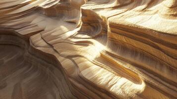 Closeup of Layered Sandstone with Sunlight photo