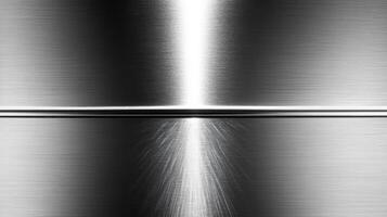 Brushed Metal Surface with a Bright Vertical Line and a Horizontal Seam photo