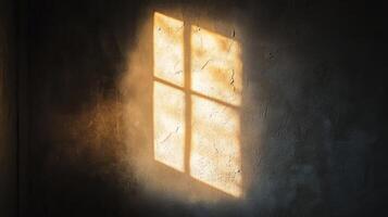 A Window's Shadow Cast Upon a Textured Wall photo